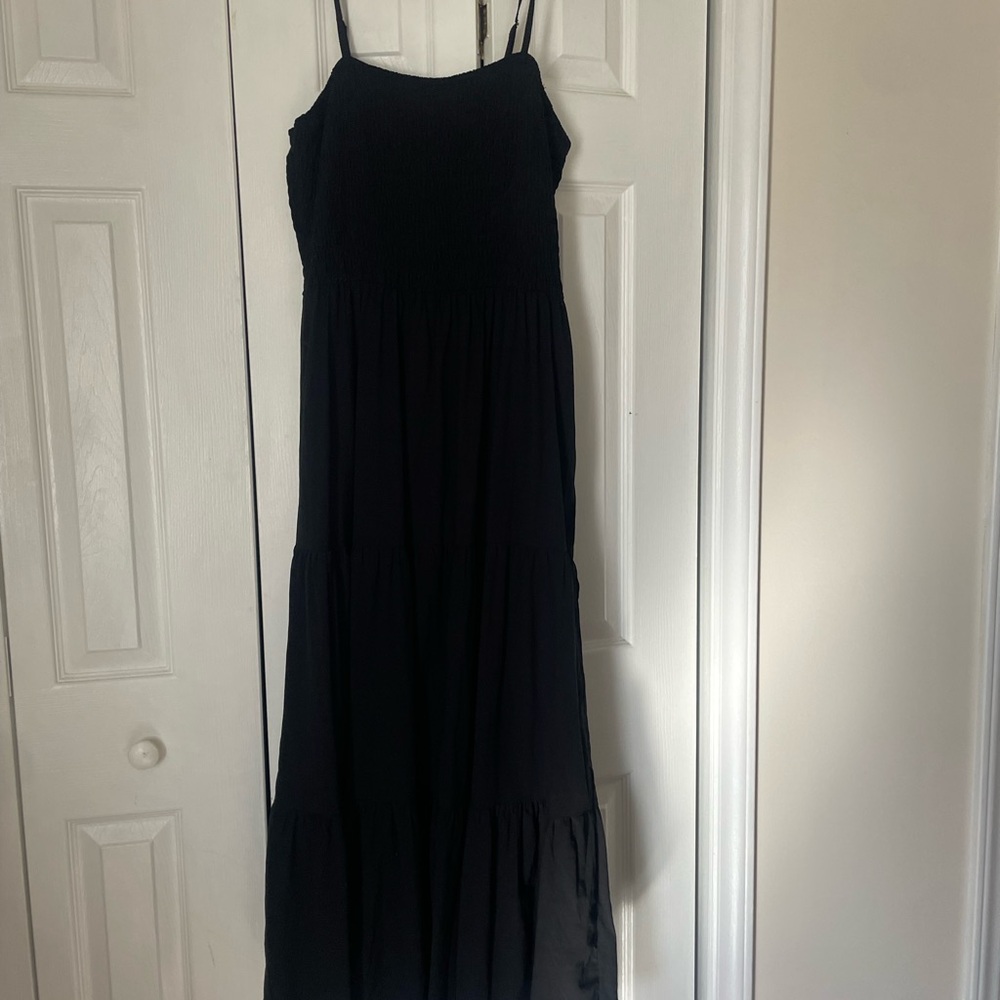 LARGE smocked black maxi